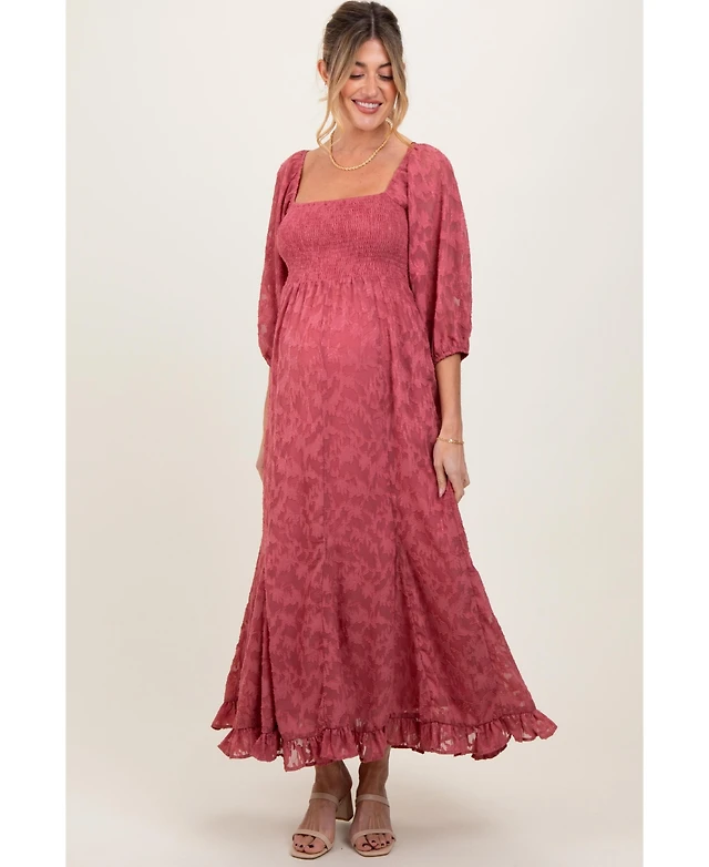 macys pink ruffle dress Pink Ruffle Prom Dresses