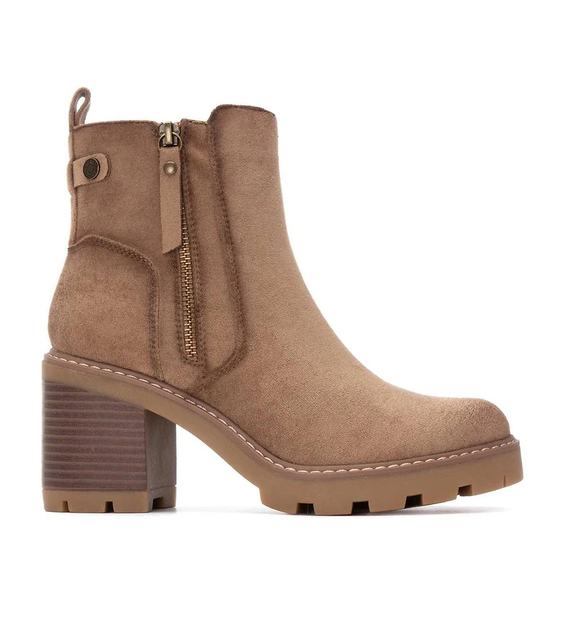 Women's Side Zipper Suede Booties Refresh Collection By Xti