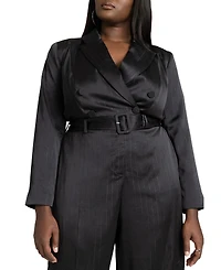 Eloquii Women's Pinstripe Blazer Jumpsuit