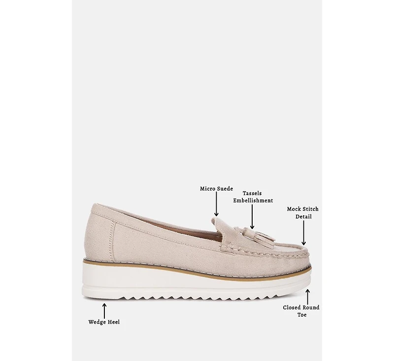 Daiki Platform Lug Sole Tassel Loafers Women