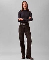 Calvin Klein Women's Slim Long Sleeve Mock Neck Top