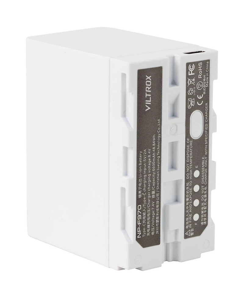 Viltrox L-Series Np-F970 48.84Wh 7.4V 6600mAh Lithium-Ion Battery, White