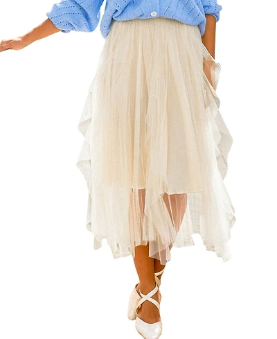 Cupshe Women's Street Chic Cream Maxi Skirt