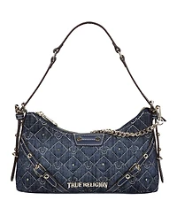 True Religion Studded Denim Chain Shoulder Bag
