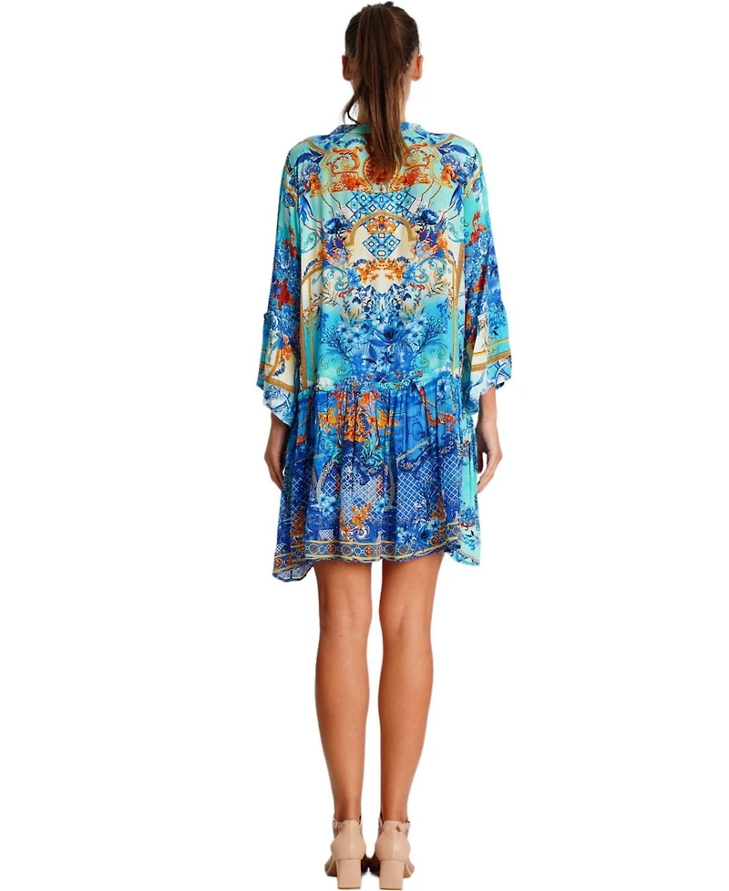 La Moda Clothing Women's long sleeve short dress