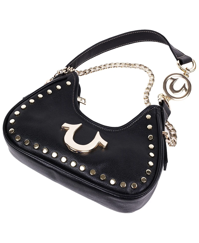 True Religion Studded Pebble Hobo Bag