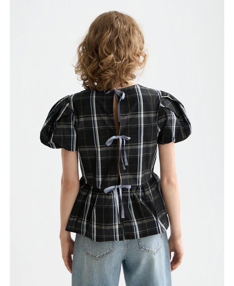 Scotch & Soda Women's Cap sleeve taffeta top with peplum