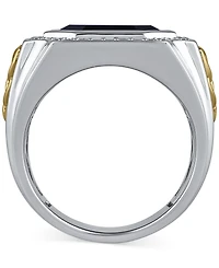 Macy's Diamond (1/2 ct. t.w.) and Black Onyx (4.90 ct. t.w.) Ring in Yellow Gold Plated Sterling Silver