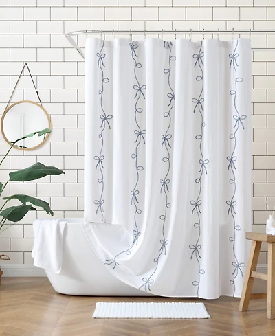 Peri Home Sasha Bows Shower Curtain, 72" x 72"