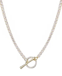 Adornia Gold Plated Crystal Toggle Tennis Necklace