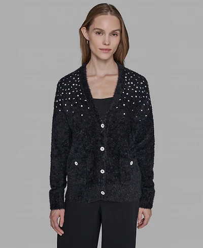 Karl Lagerfeld Paris Women's V-Neck Cardigan