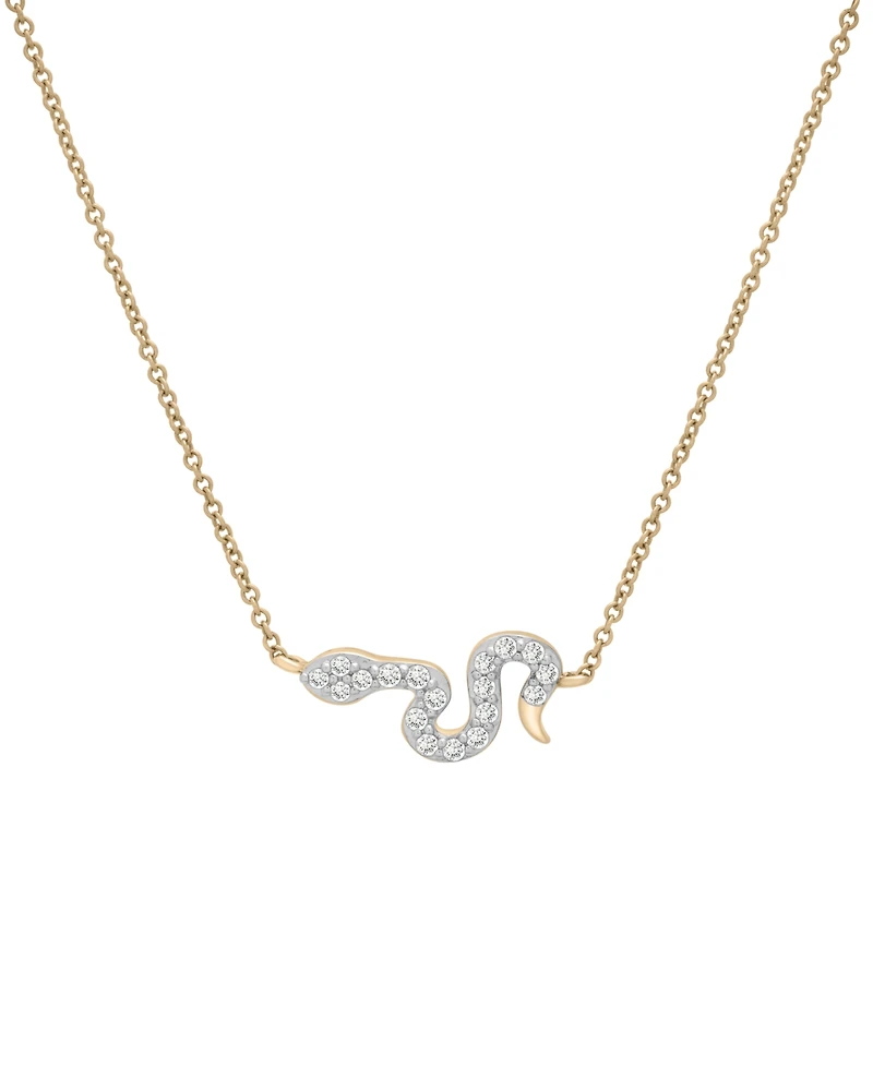 Wrapped Snake Design Diamond Necklace (1/6 ct. t.w.) in 10K Yellow Gold