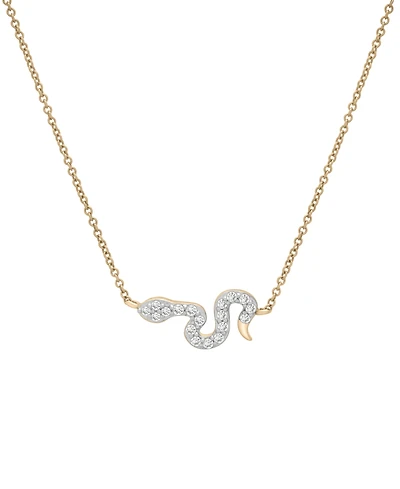 Wrapped Snake Design Diamond Necklace (1/6 ct. t.w.) in 10K Yellow Gold