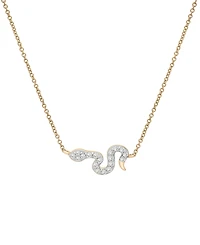 Wrapped Snake Design Diamond Necklace (1/6 ct. t.w.) in 10K Yellow Gold
