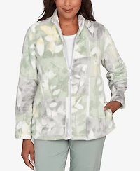 Alfred Dunner Stockbridge Leaf Patchwork Cozy Knit Jacket