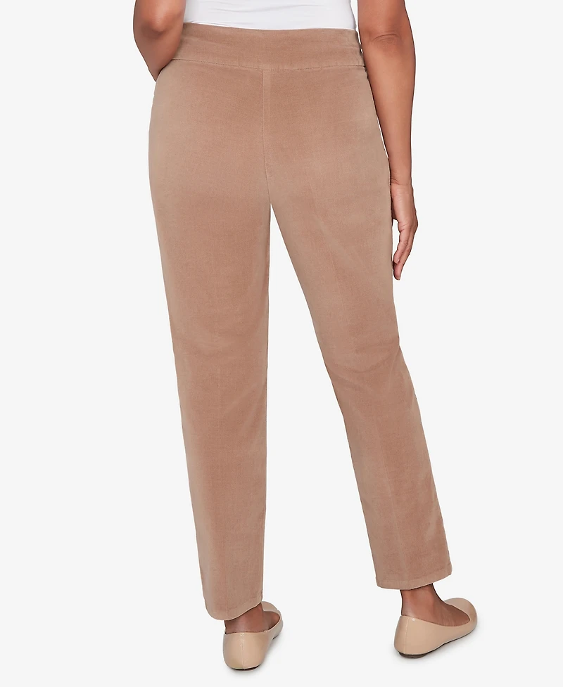 Alfred Dunner Vienna Allure Fit Flat Front Corduroy Short Length Pant