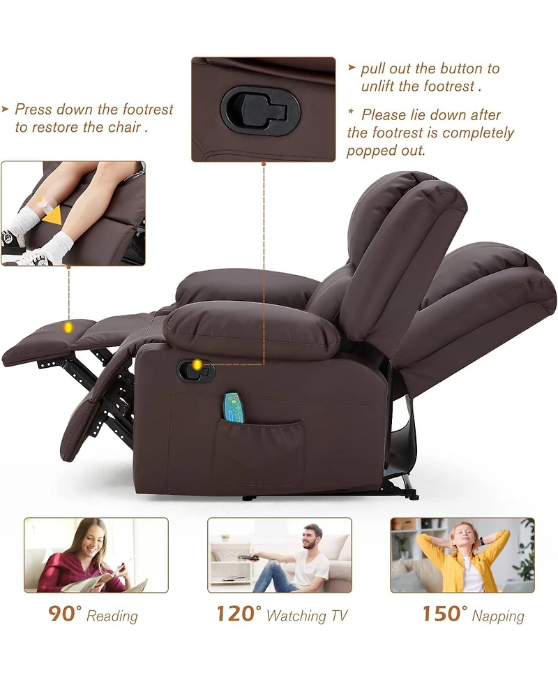 Aecojoy Loveseat Recliner with Heat&Massage Function, Rv Couch Wall-Hugger Reclining Sofa