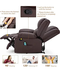 Aecojoy Loveseat Recliner with Heat&Massage Function, Rv Couch Wall-Hugger Reclining Sofa