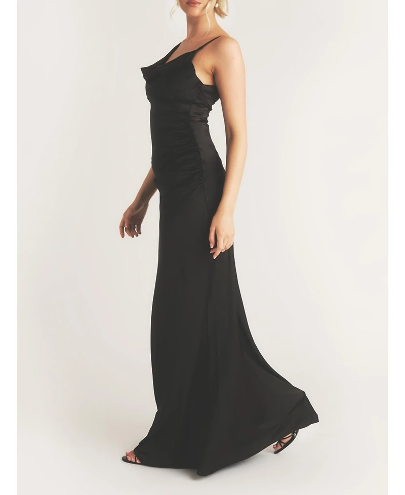 Six Stories Cowl Front Asymmetric Bridesmaid Dress