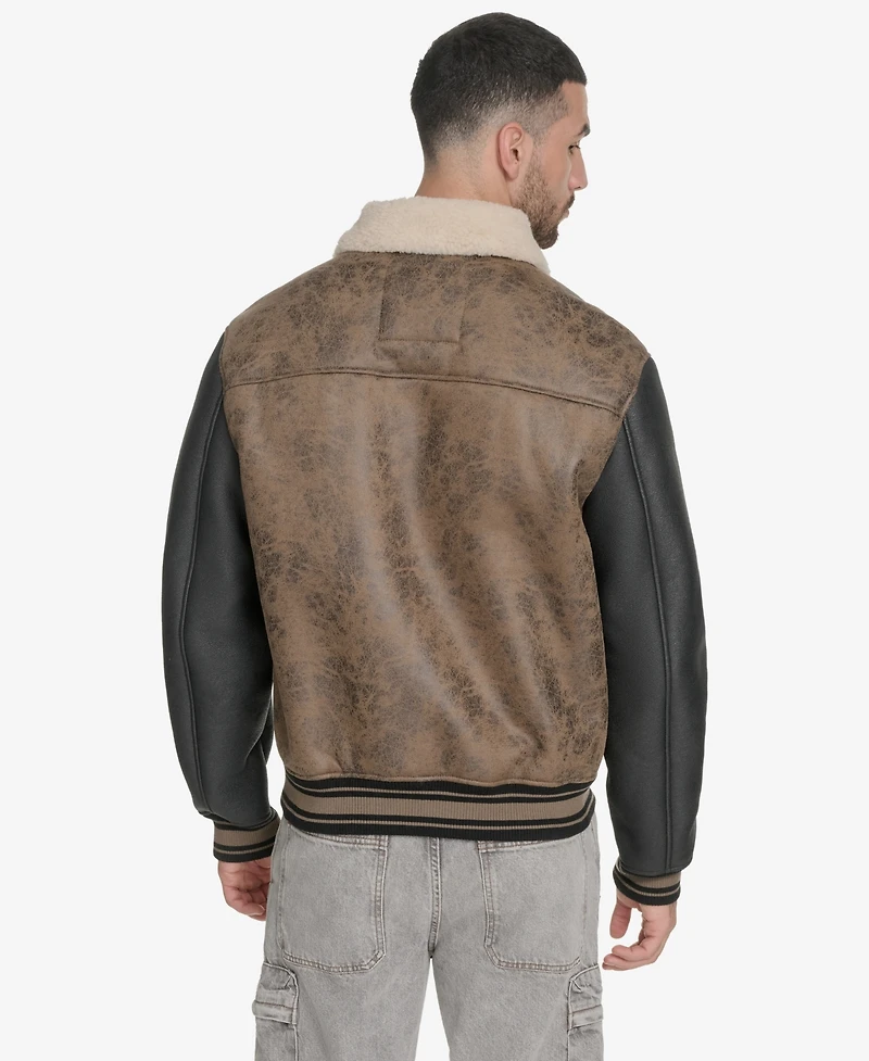 Champion Men's Faux Shearling Varsity Jacket