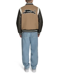 Champion Men's Mixed-Media Varsity Bomber Jacket