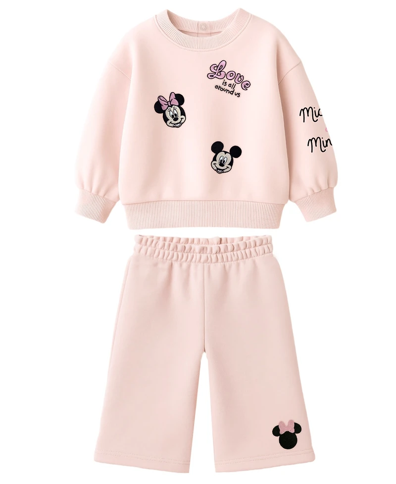 Disney Baby Girls 2-Piece Mickey and Minnie Top Pants Set