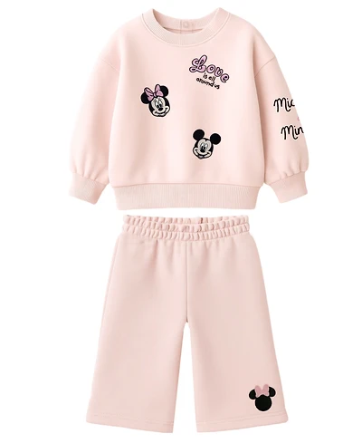 Disney Baby Girls 2-Piece Mickey and Minnie Top Pants Set