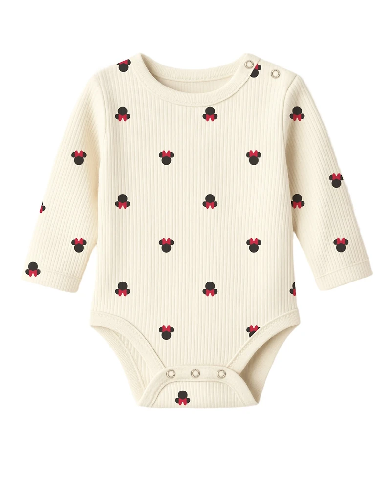 Disney Baby Girls 3-Piece Minnie Mouse Denim Jumper, Bodysuit and Tights Set