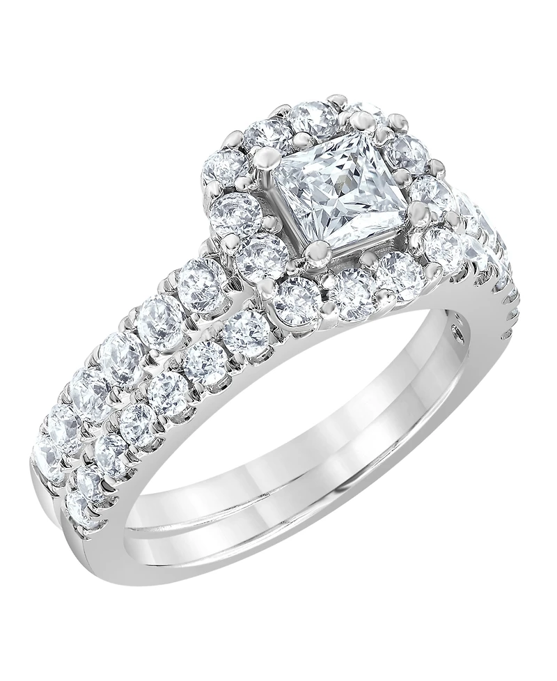 Macy's Certified Diamond Bridal Set Ring (2 ct. t.w.) in 14K White Gold