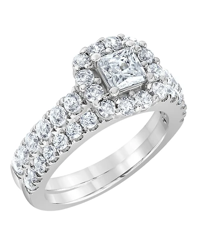 Macy's Certified Diamond Bridal Set Ring (2 ct. t.w.) in 14K White Gold