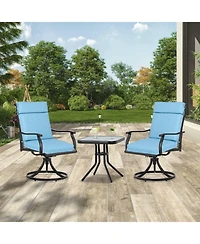 Aoodor Outdoor Dining Chair cushion Set, 37"x20"x2.8" High back with Ties and Zipper