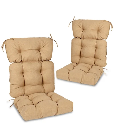 Aoodor Outdoor 45"x 22" x5" Tufted High Back Cushions Patio Replacement Chair Cushion with Ties, Water and Fade Resistant for All Weath