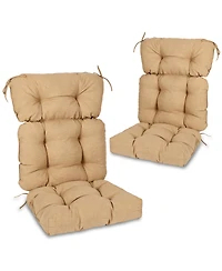 Aoodor Outdoor 45"x 22" x5" Tufted High Back Cushions Patio Replacement Chair Cushion with Ties, Water and Fade Resistant for All Weath