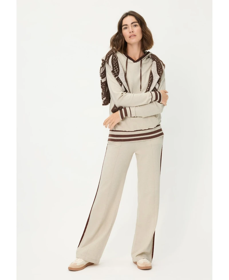 Olsen Women's Knit Hoodie Pullover with Stripes