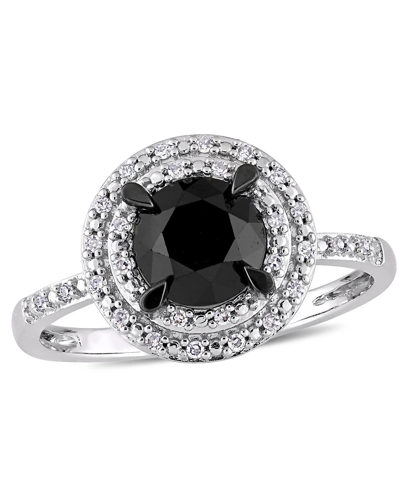 Macy's Black and White Certified Diamond Double Halo Engagement Ring (1-5/8 ct. t.w.) 14K Gold (also Rose Gold)