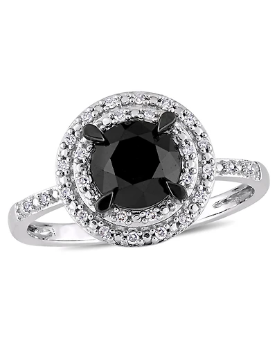 Macy's Black and White Certified Diamond Double Halo Engagement Ring (1-5/8 ct. t.w.) 14K Gold (also Rose Gold)