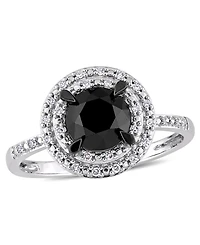 Macy's Black and White Certified Diamond Double Halo Engagement Ring (1-5/8 ct. t.w.) 14K Gold (also Rose Gold)
