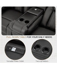 Aecojoy Recliner Loveseat with Console&Bluetooth Speakers, Manual Rv Reclining Sofa