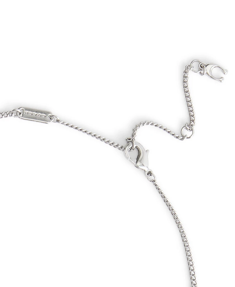 Coach Faux Stone Signature Tea Rose Strand Necklace