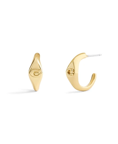 Coach Signature Signet Huggie Earrings