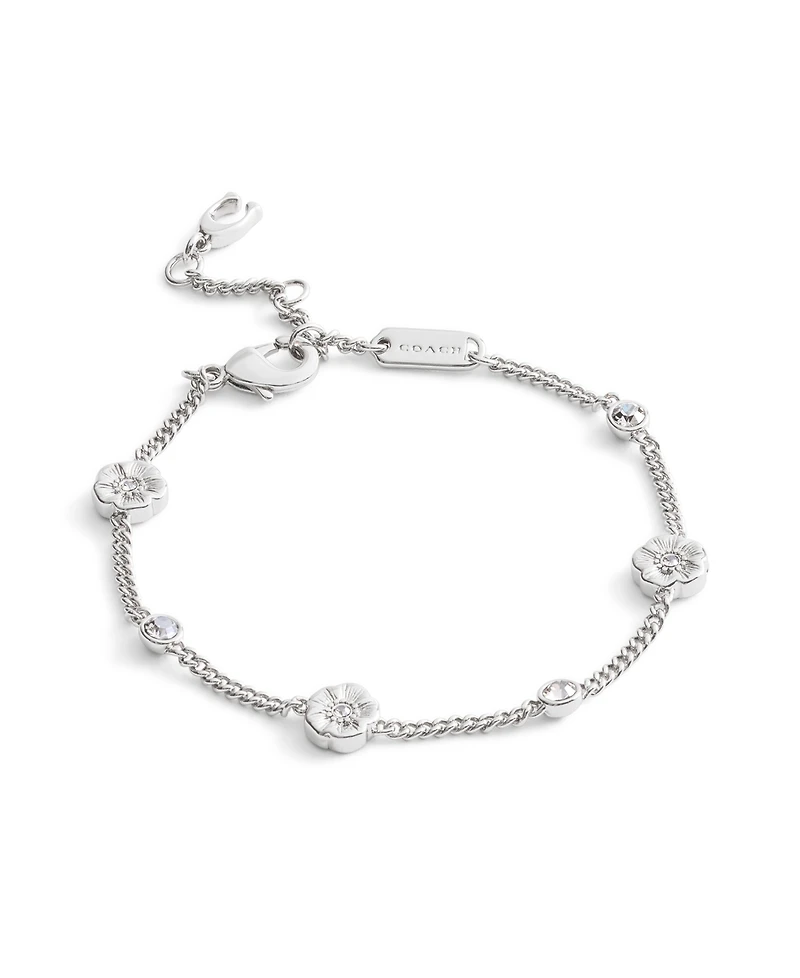 Coach Faux Stone Signature Tea Rose Strand Bracelet