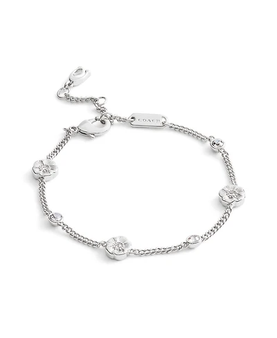 Coach Faux Stone Signature Tea Rose Strand Bracelet