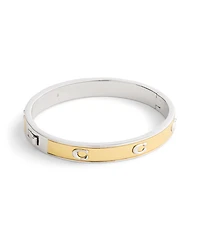 Coach Two-Tone Signature C Bangle Bracelet