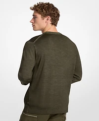 Michael Kors Men's Garment Dye Merino Crewneck Sweater