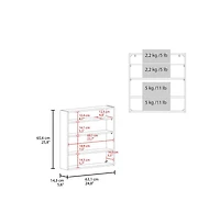 Fm Furniture Gaviota Wall-Mounted Medicine Cabinet, Two Doors, Three Interior Shelves, Modern Bathroom Storage Unit, White