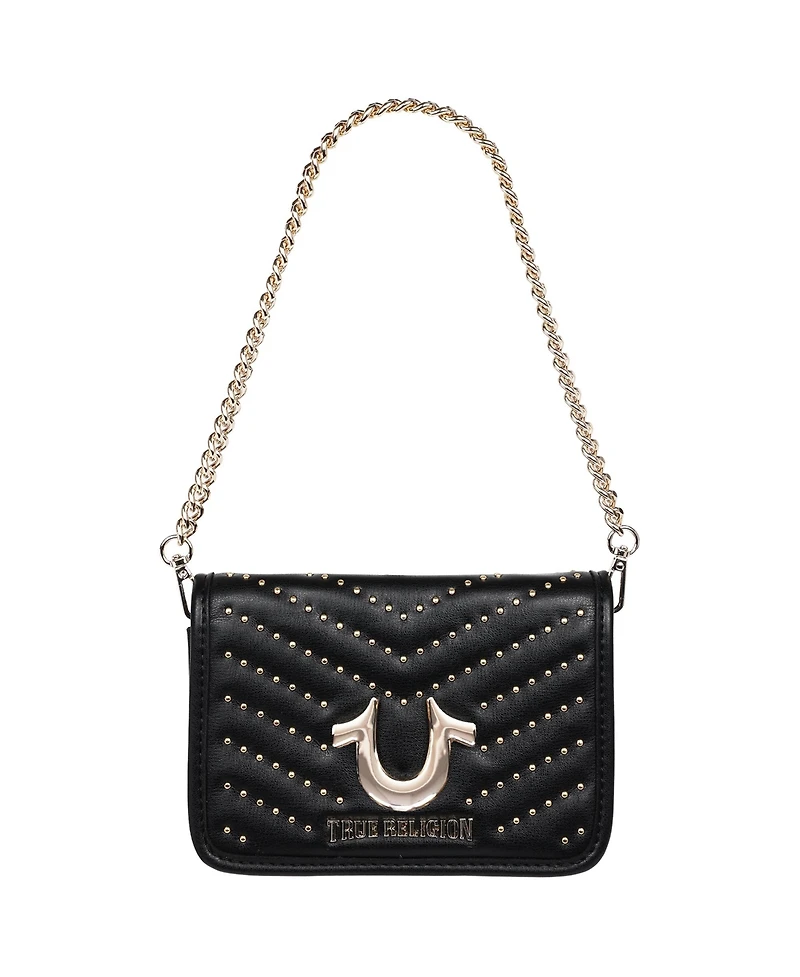 True Religion Horseshoe Multi Stud Flap Crossbody