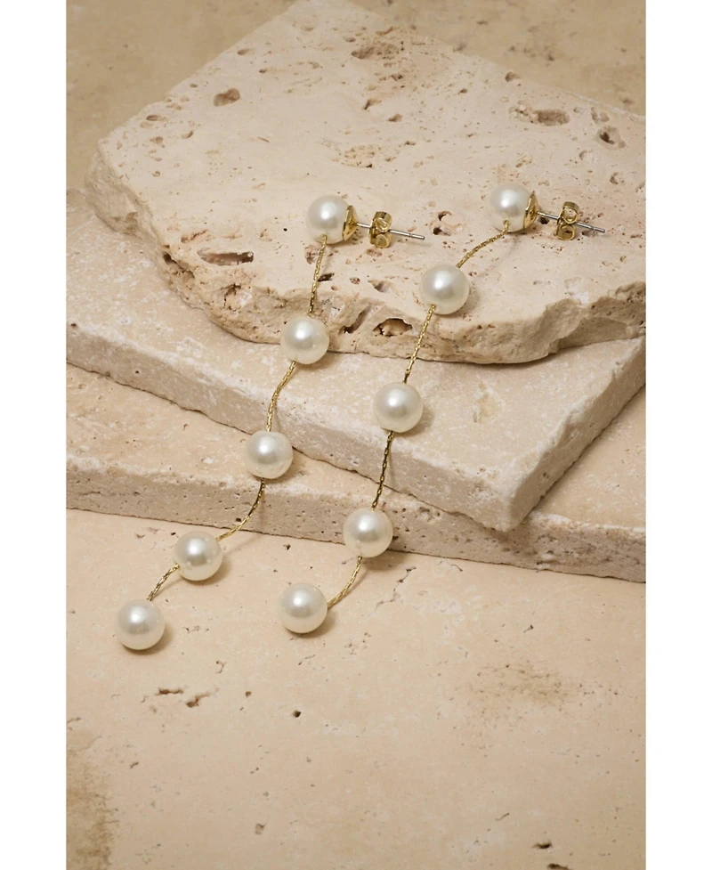Untamed Petals Harper Pearl Drop Earrings