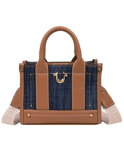 True Religion Denim Logo Strap Mini Tote