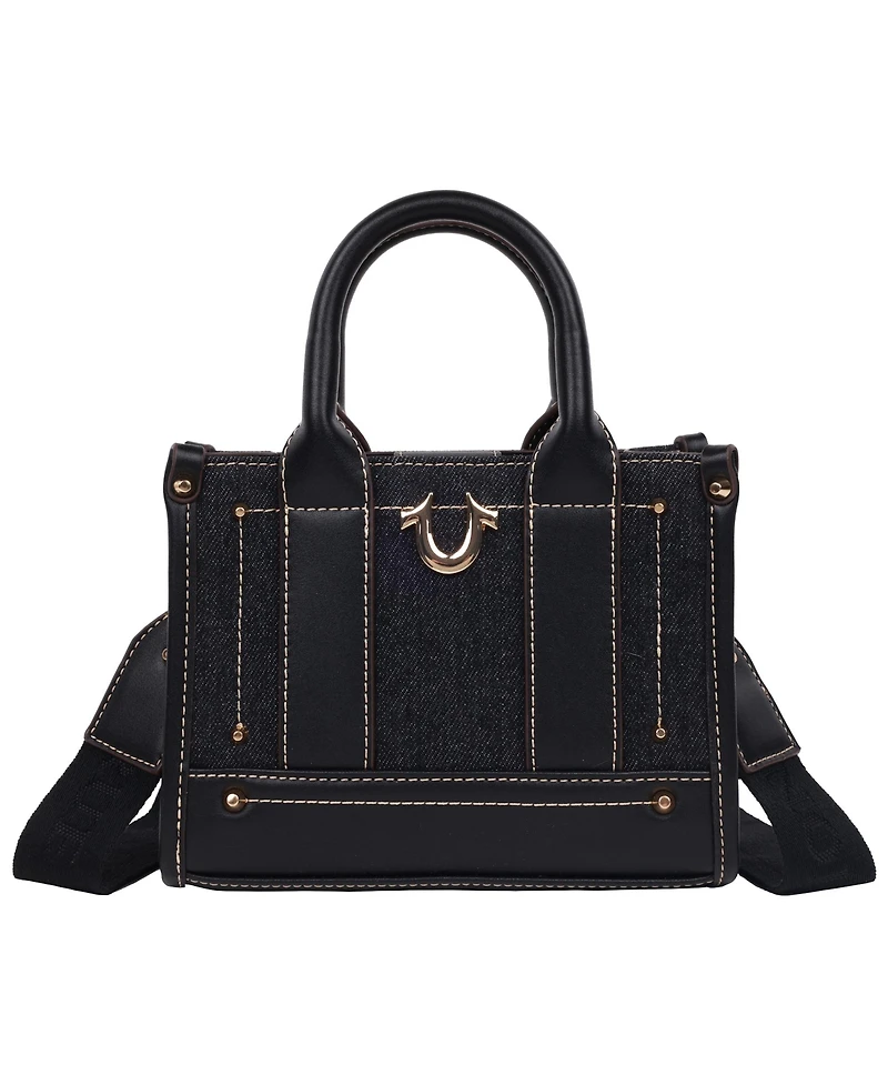 True Religion Denim Logo Strap Mini Tote