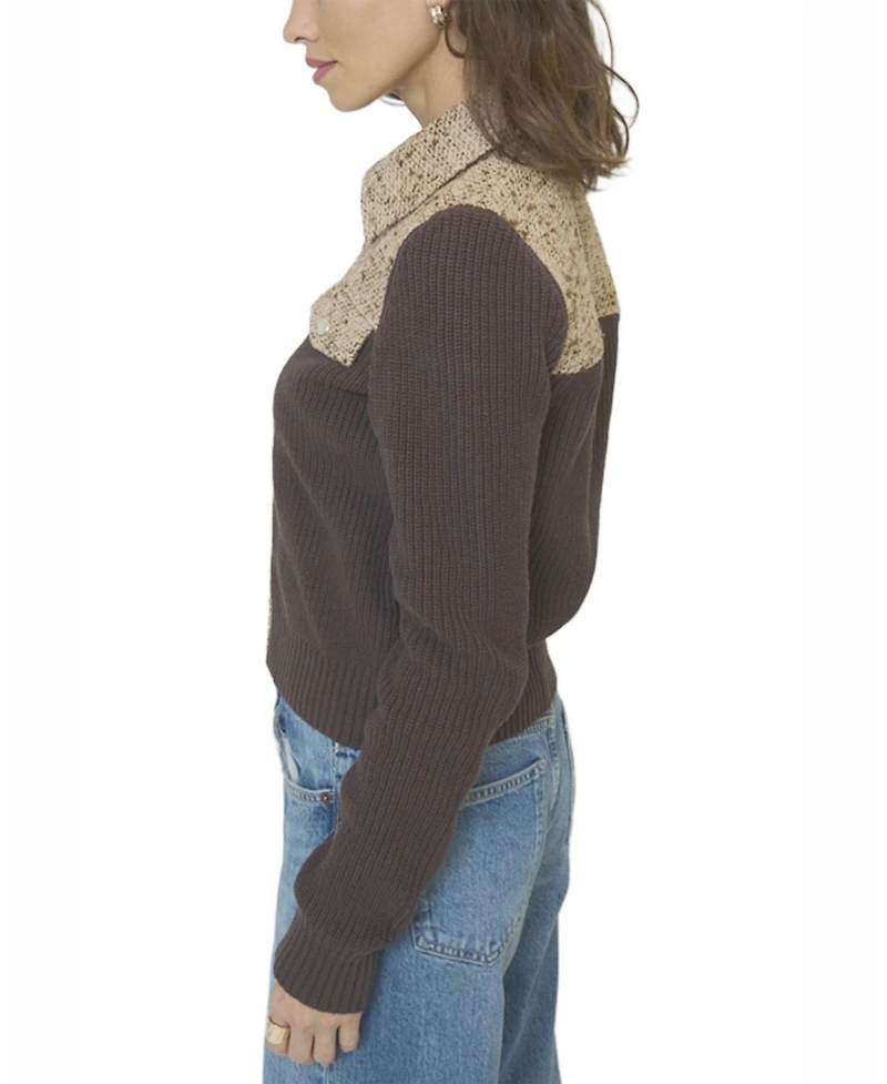Central Park West Women's Halsey Tweed And Sweater Jacket